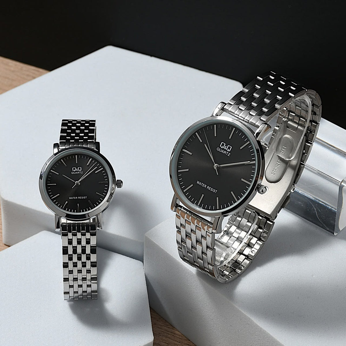 Reloj Para Parejas Original Q&Q Dúo Pulso Eslabón