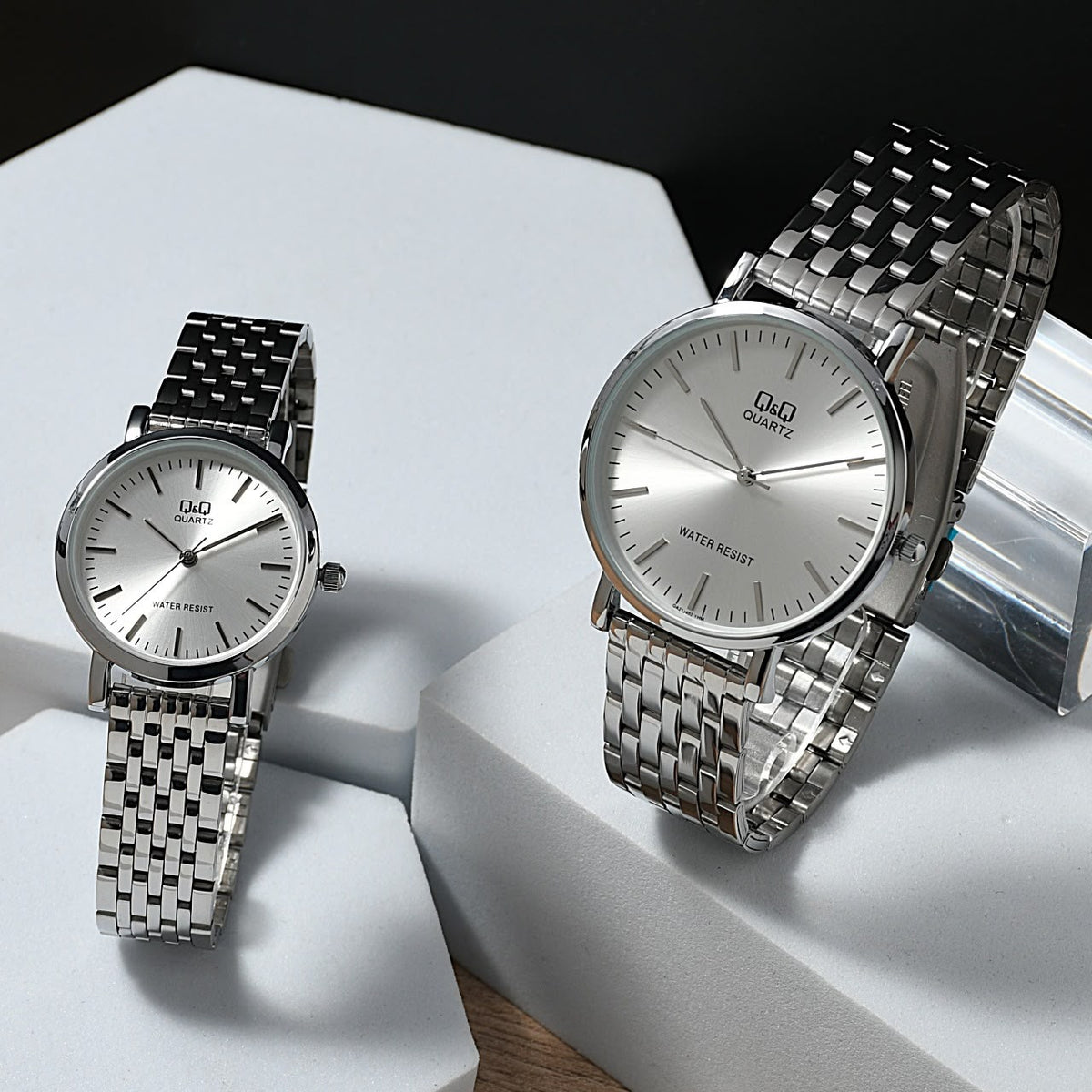 Reloj Para Parejas Original Q&Q Dúo Pulso Eslabón