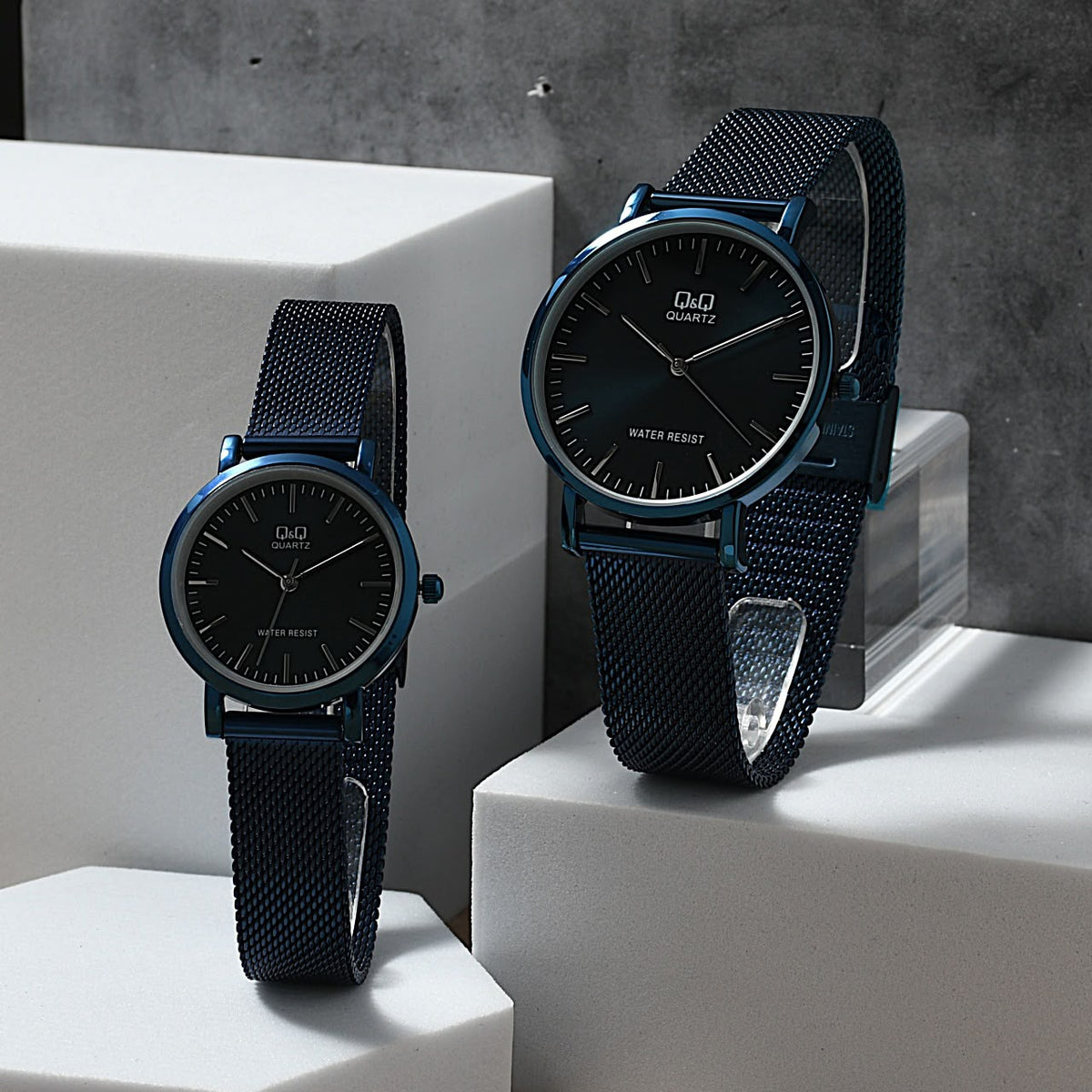 Reloj para Parejas Original Q&Q Dúo Pulso Malla en Acero