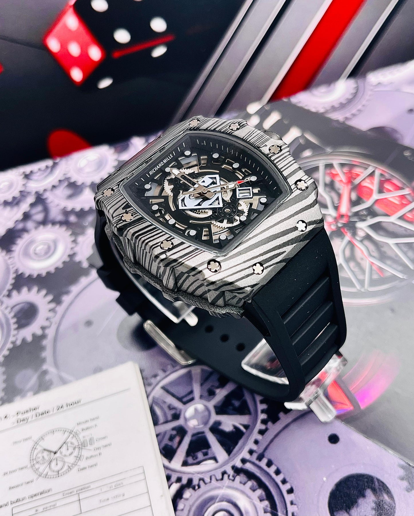 Reloj Para Hombre Richard Mille Tipo AA Superman